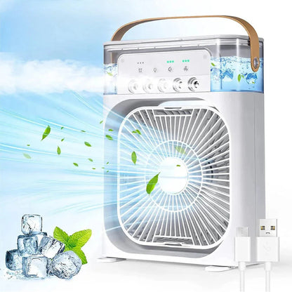 FRESHBREEZE™ - VENTILADOR HUMIDIFICADOR DE NEBULIZACIÓN AZUL (LIQUIDACION POR CIERRE)